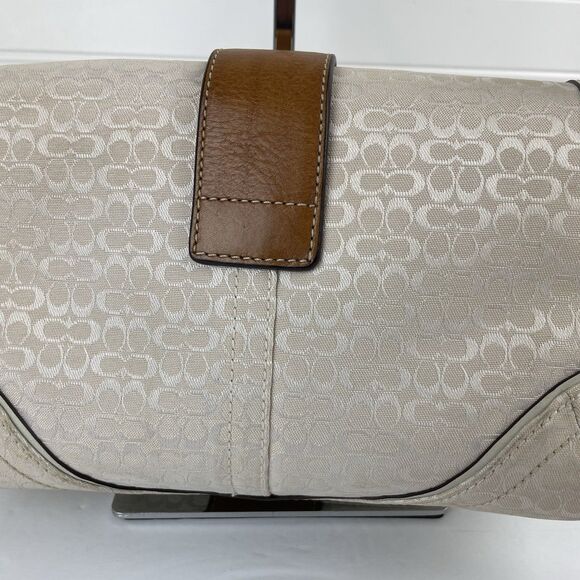 Coach Y2K White Signature Canvas Brown Leather Mini Soho Hobo Shoulder Bag #1444 - Picture 10 of 17